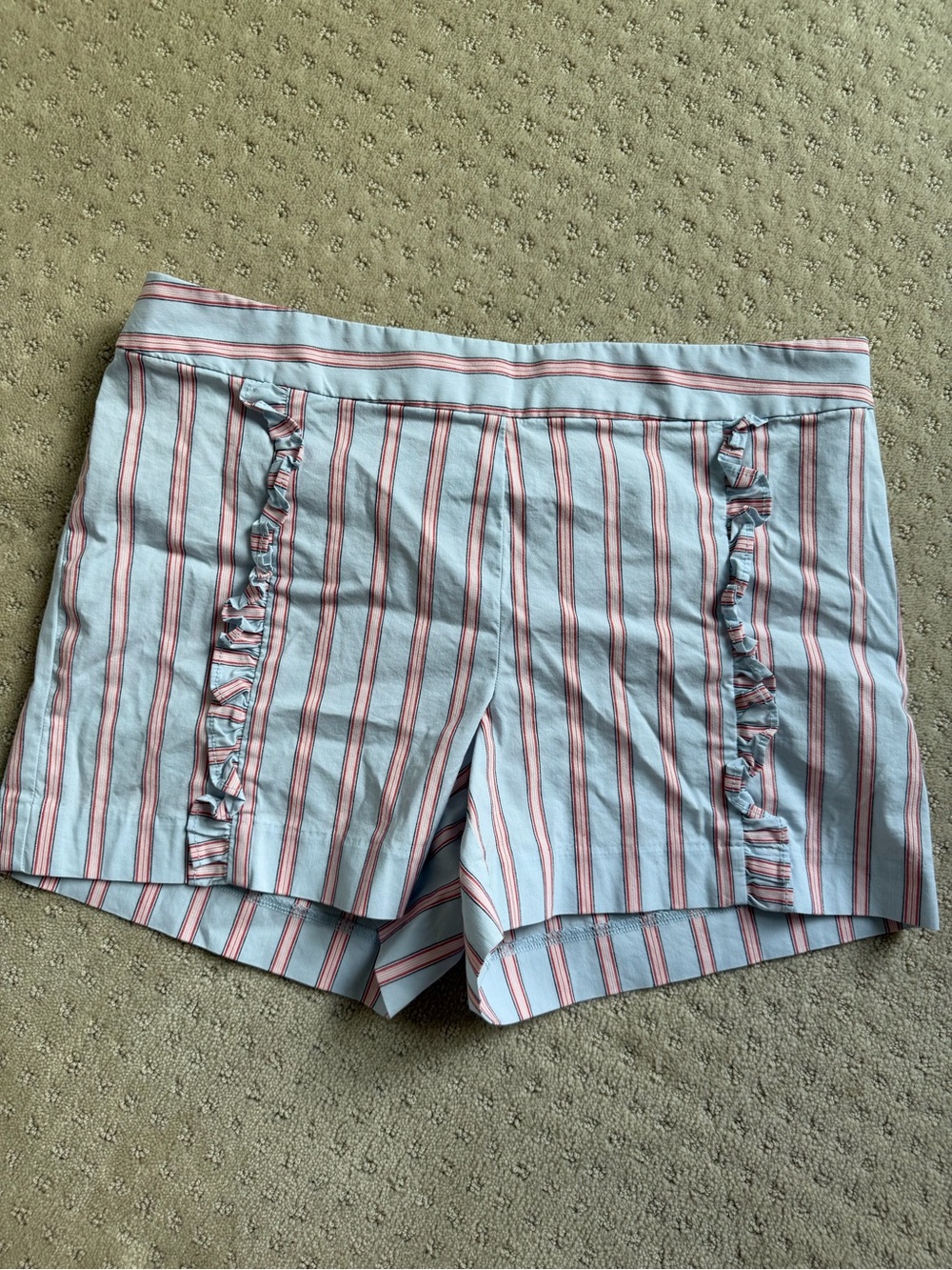 LOFT Pale Blue Shorts with Pink and Red Stripe Detail